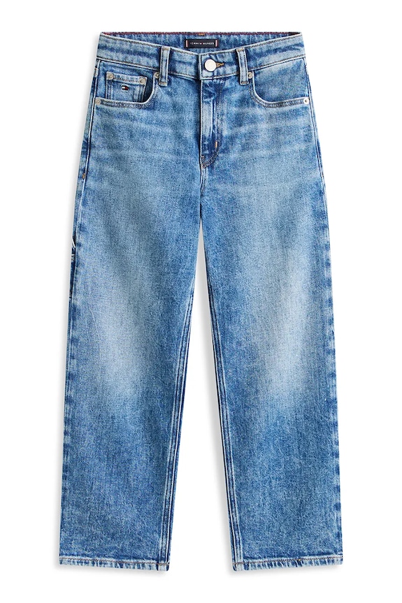 Dječje traperice Tommy Hilfiger HERITAGE FLAG BAGGY KB0KB10343.128.176.PPY2 plava SS26