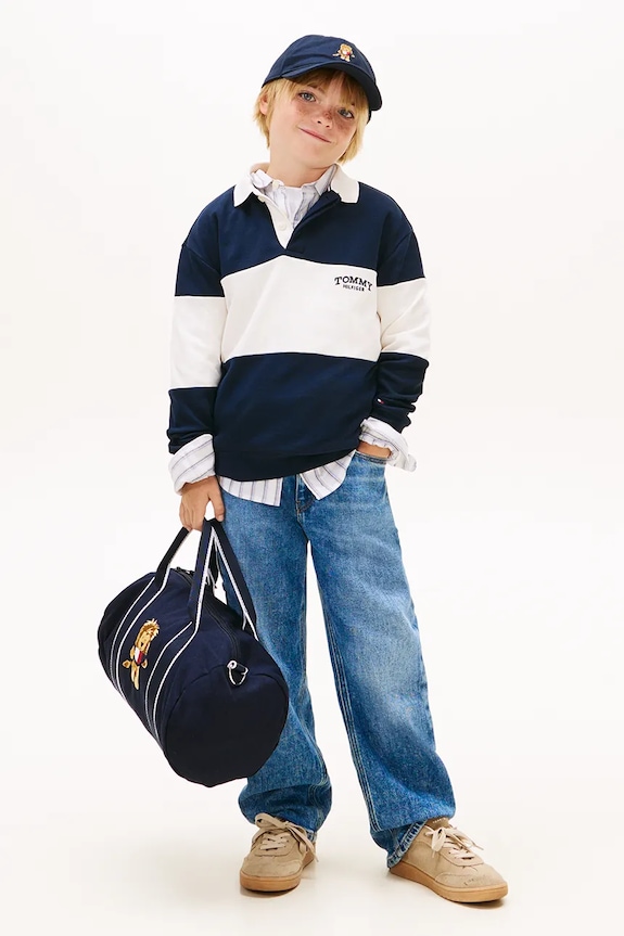 Dječaci Dječje traperice Tommy Hilfiger HERITAGE FLAG BAGGY KB0KB10343.128.176.PPY2 plava