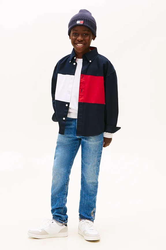 Tommy Hilfiger gyerek farmer STRAIGHT Planet friendly kék KB0KB10344.128.176.PPY2