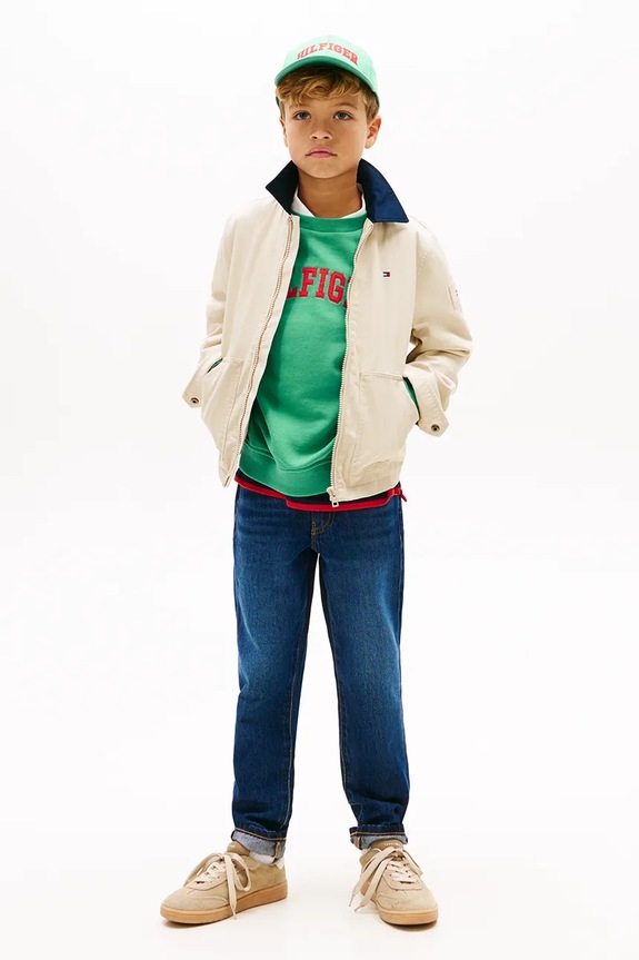 Chłopiec Tommy Hilfiger jeansy regular dziecięce STRAIGHT KB0KB10399.128.176.PPY2 granatowy