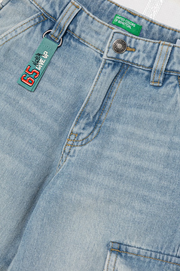 Dečki United Colors of Benetton kavbojke loose kroja otroške 4KEHGF02X.P.Stagionale modra