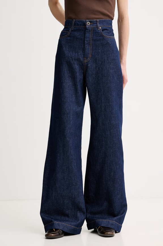 Weekend Max Mara jeansy wide leg damskie LATINO granatowy 2615181012600