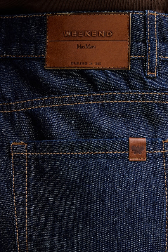 Weekend Max Mara jeansy wide leg damskie LATINO granatowy 2615181012600