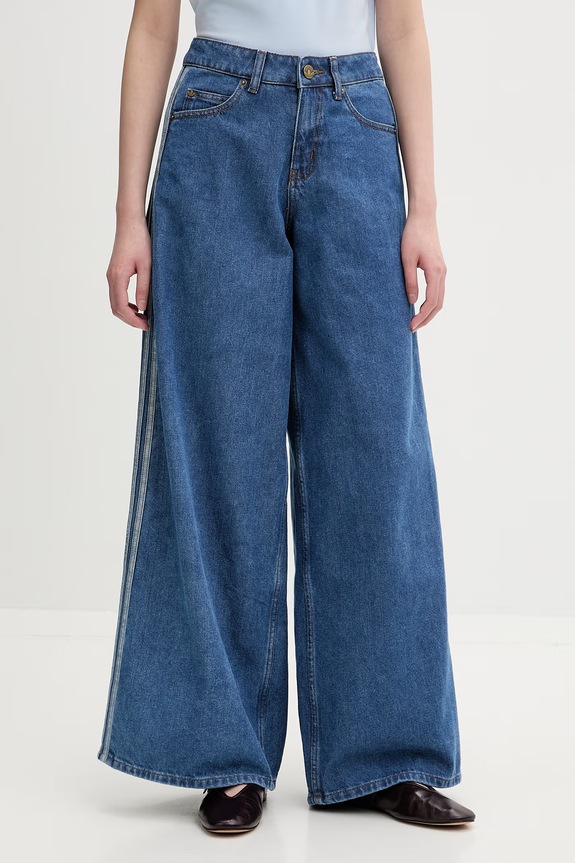 adidas Originals Firebird wide leg džíny dámské modrá KD2906