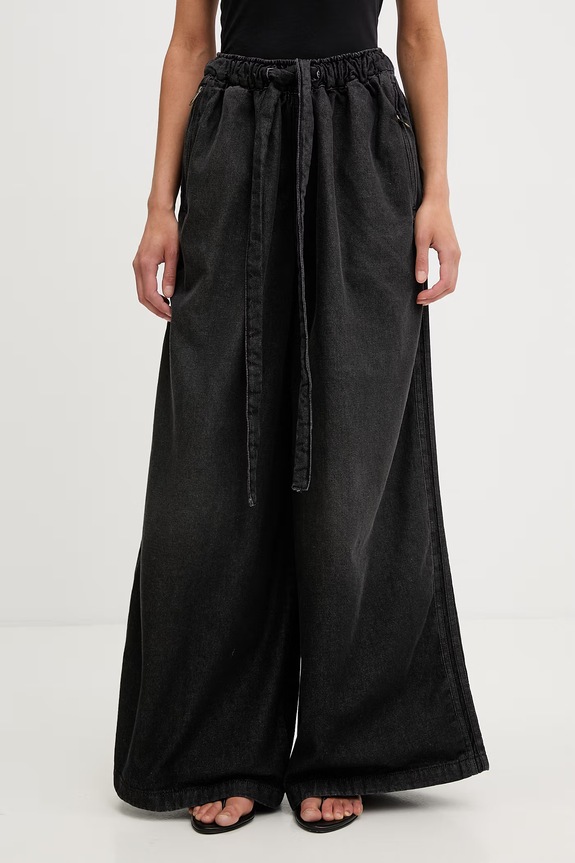 adidas Originals Essentials jeansy wide leg damskie czarny KD3919