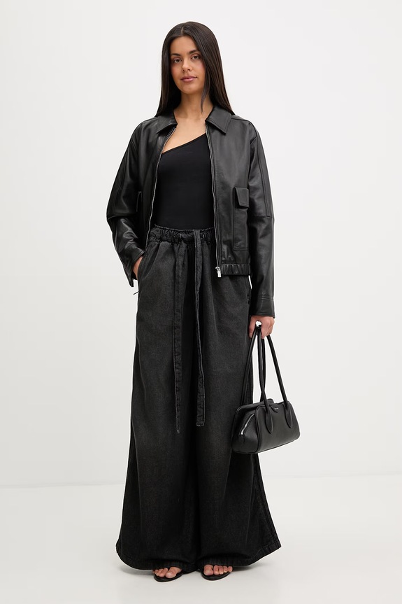 adidas Originals Essentials jeansy wide leg damskie KD3919 czarny SS26