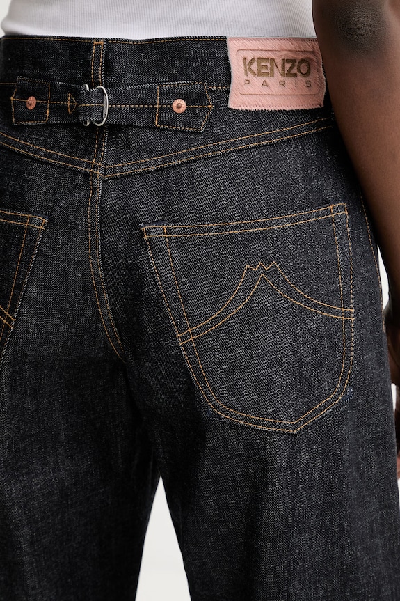 Kenzo jeansy bawełniane FG52DP2366Q0 granatowy