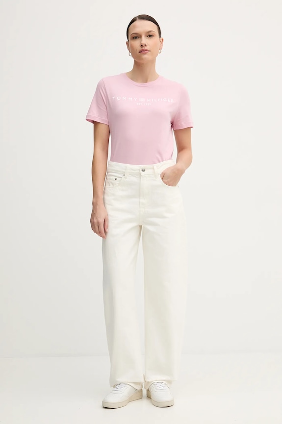 Kavbojke Tommy Hilfiger WW0WW49500 bež SS26