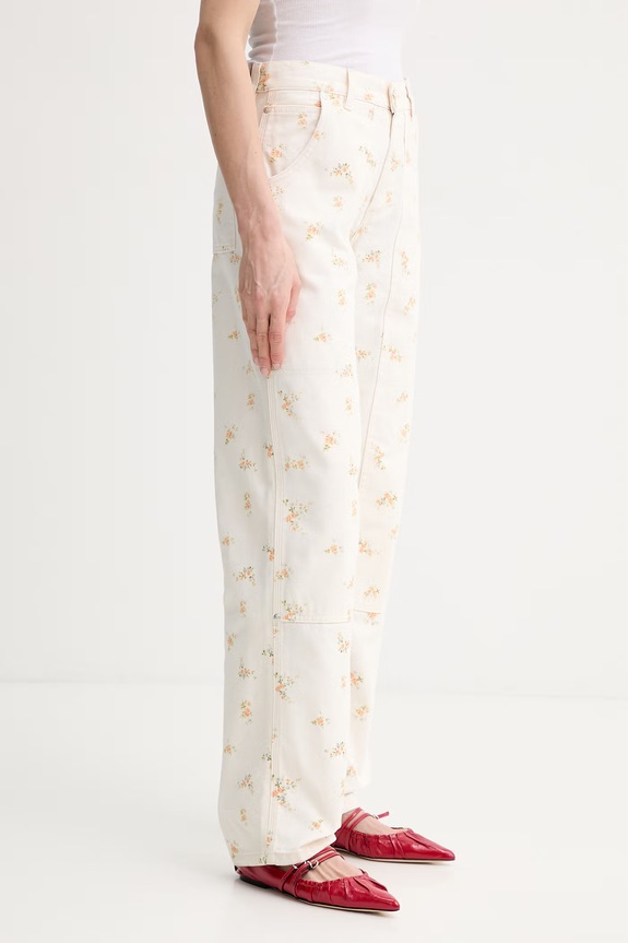 MSGM jeansy relaxed fit damskie beżowy 4041MDP232L.267277