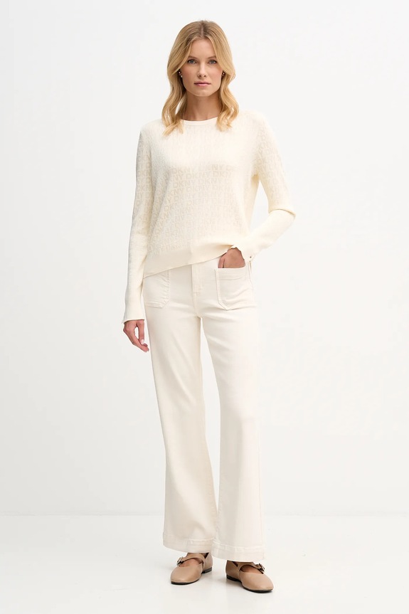 Τζιν παντελόνι Dkny DJ6G4185 μπεζ SS26