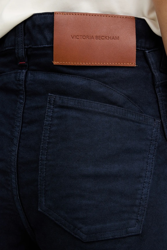 Victoria Beckham pantaloni de bumbac 1126DJE006997A bleumarin