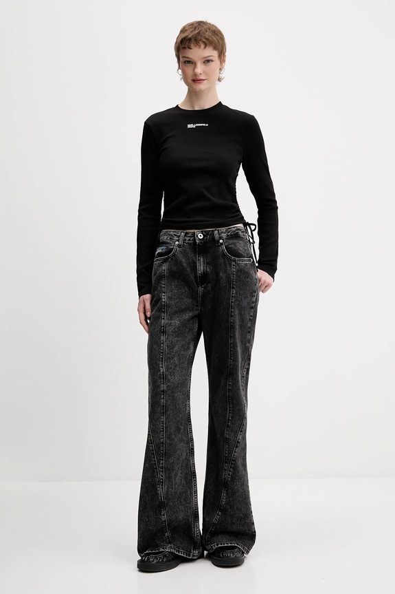 Kavbojke Karl Lagerfeld Jeans B1W10083 črna SS26