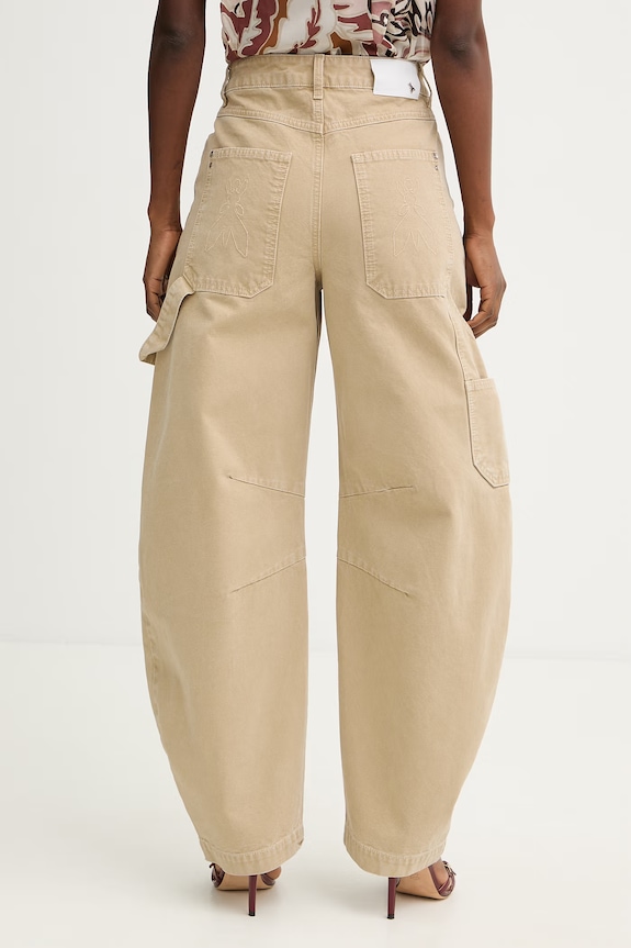 Odzież Patrizia Pepe jeansy relaxed fit damskie 8P0791.D135 beżowy