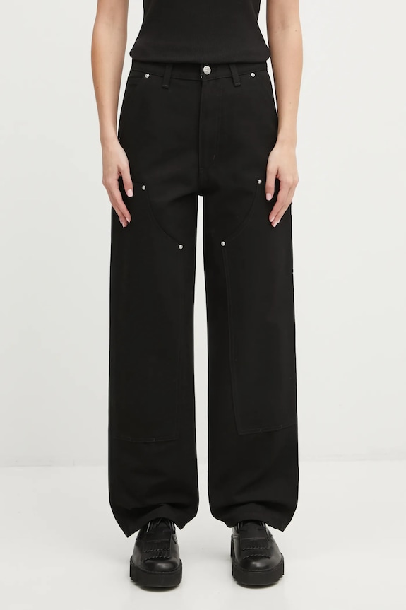 Carhartt WIP trousers W Brandon Double Knee Pant plain black I036352.8901