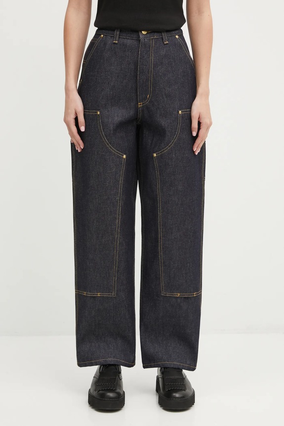 Carhartt WIP jeansy W Brandon Double Knee Pant granatowy I036323.101