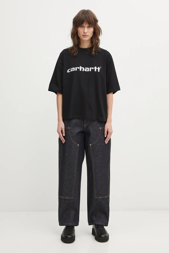 Carhartt WIP jeansy W Brandon Double Knee Pant I036323.101 granatowy