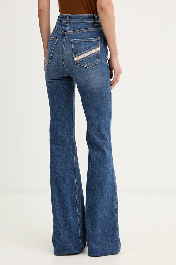 Elisabetta Franchi rifle flare dámske PJ17D61E2 modrá SS26