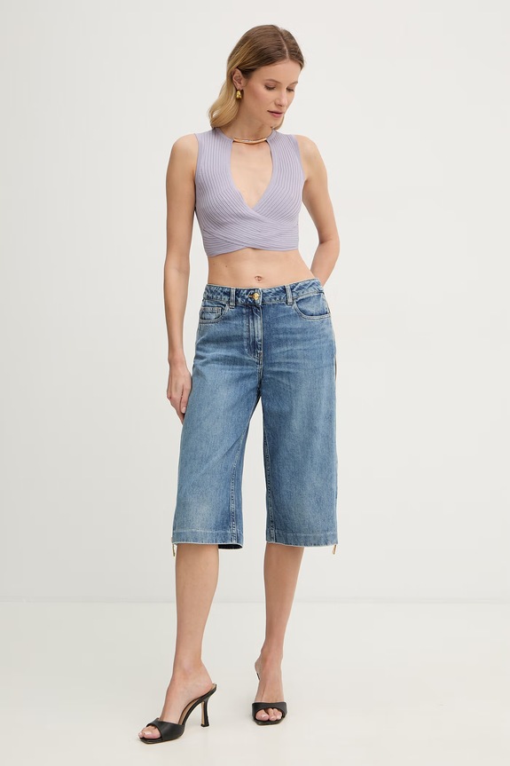 Elisabetta Franchi bermudy damskie jeansowe PJ18I61E2 niebieski SS26