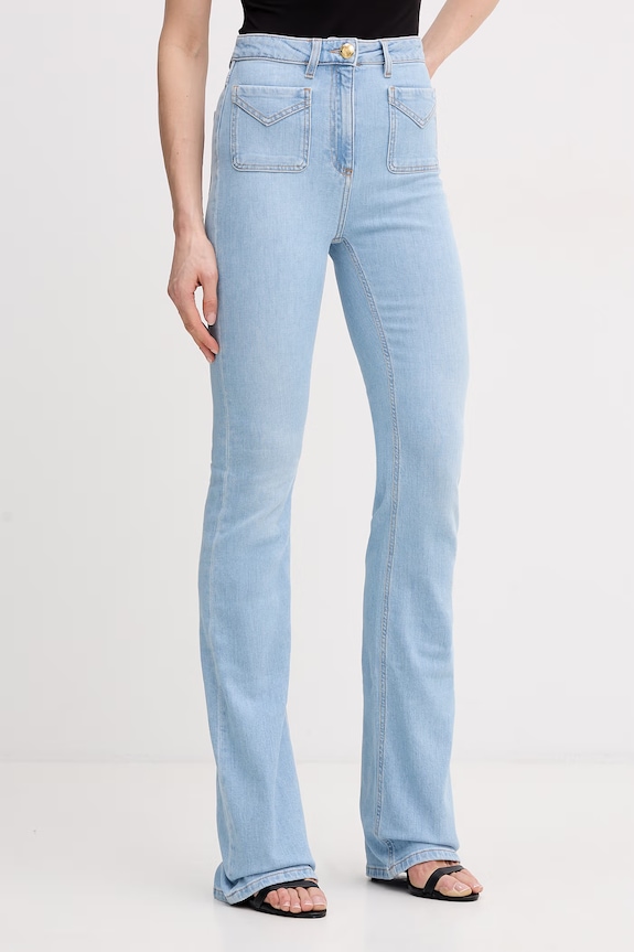 Elisabetta Franchi jeansy flare damskie niebieski PJ24N61E2