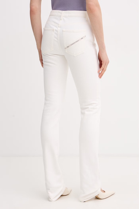 Odzież Elisabetta Franchi Jeansy flare damskie PJ29I61E2 beżowy