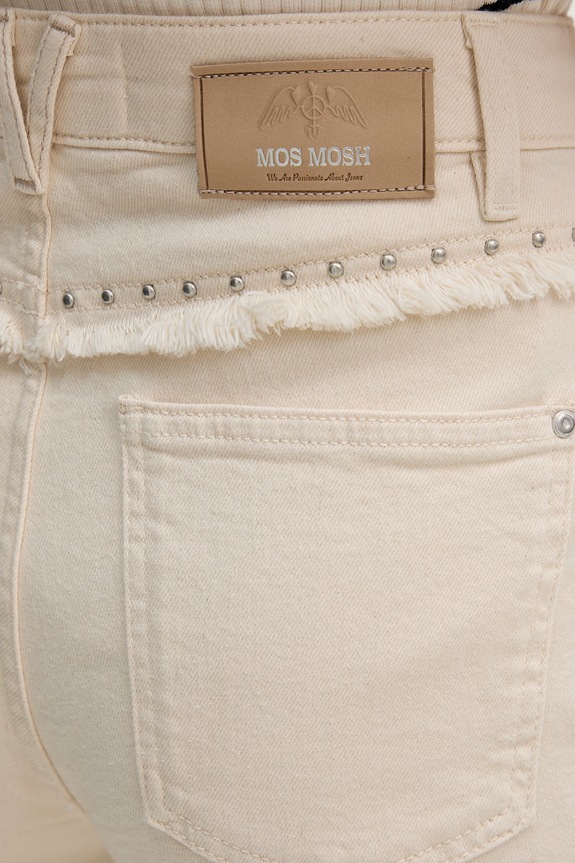 Mos Mosh jeansy wide leg damskie Colette beżowy 176420