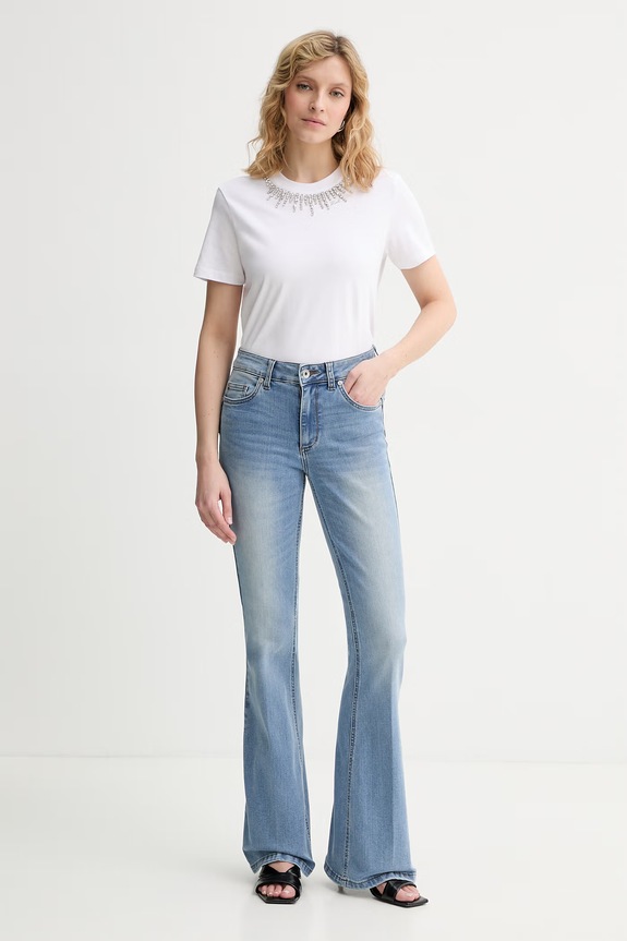 Liu Jo jeansy flare damskie UA6015.D0318 niebieski SS26