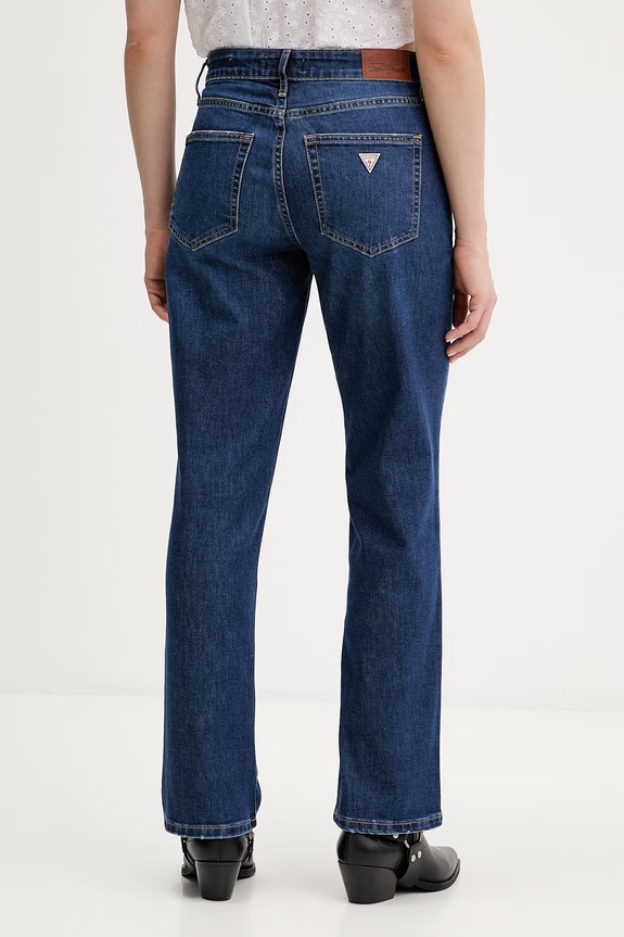 Oblečenie Guess Jeans rifle straight dámske W5YA98.D6328 tmavomodrá