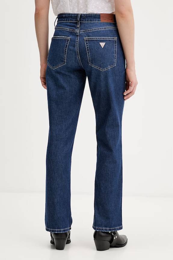 Oblečenie Guess Jeans rifle straight dámske W5YA98.D6328 tmavomodrá
