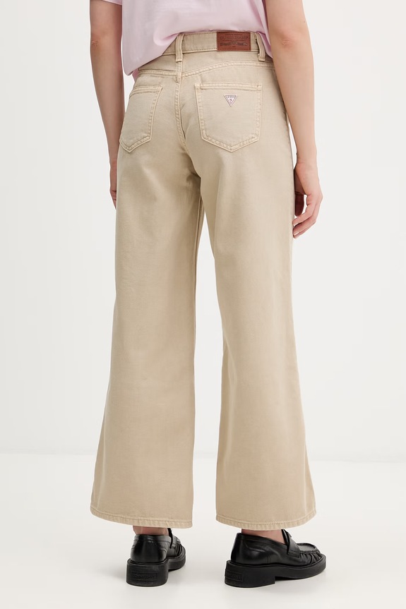 Oblečenie Dámske široké rifle Guess Jeans W6RA0Y.WJ551 béžová