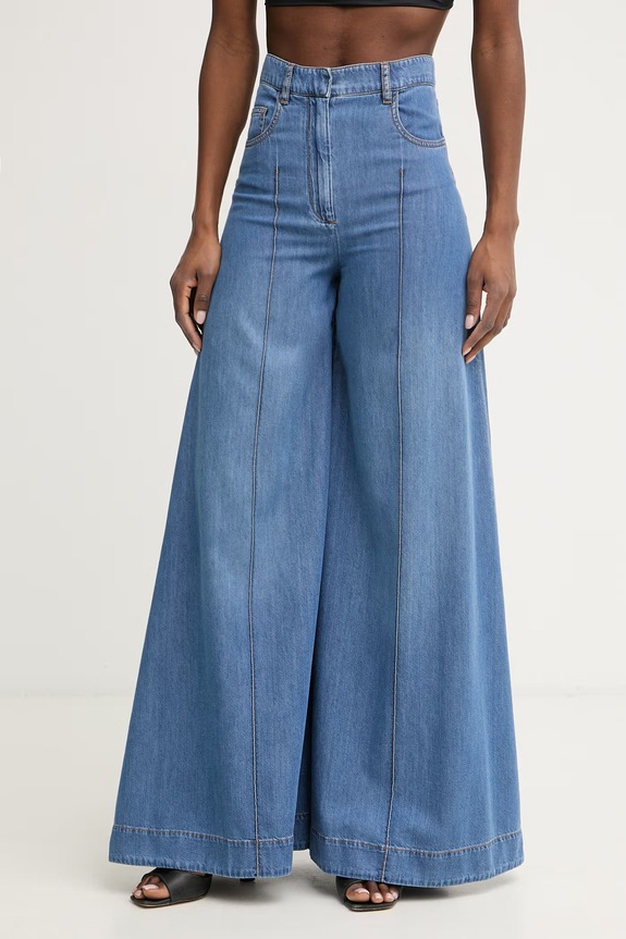 Simona Corsellini blugi wide leg pentru femei albastru P26CPPAT0101
