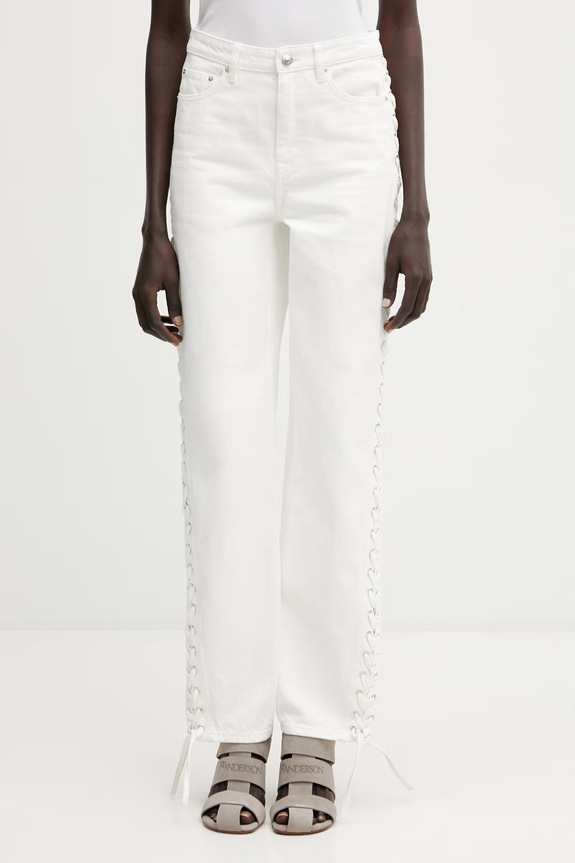 Rotate jeansy loose damskie beżowy 1155352121