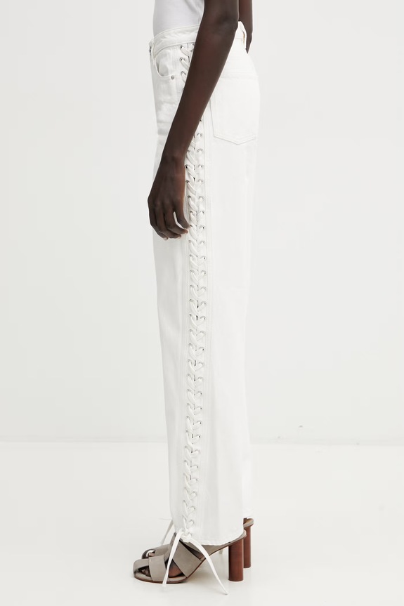 Rotate jeansy loose damskie 1155352121 beżowy SS26