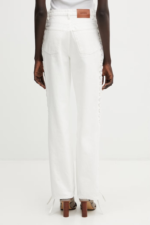 Odzież Rotate jeansy loose damskie 1155352121 beżowy