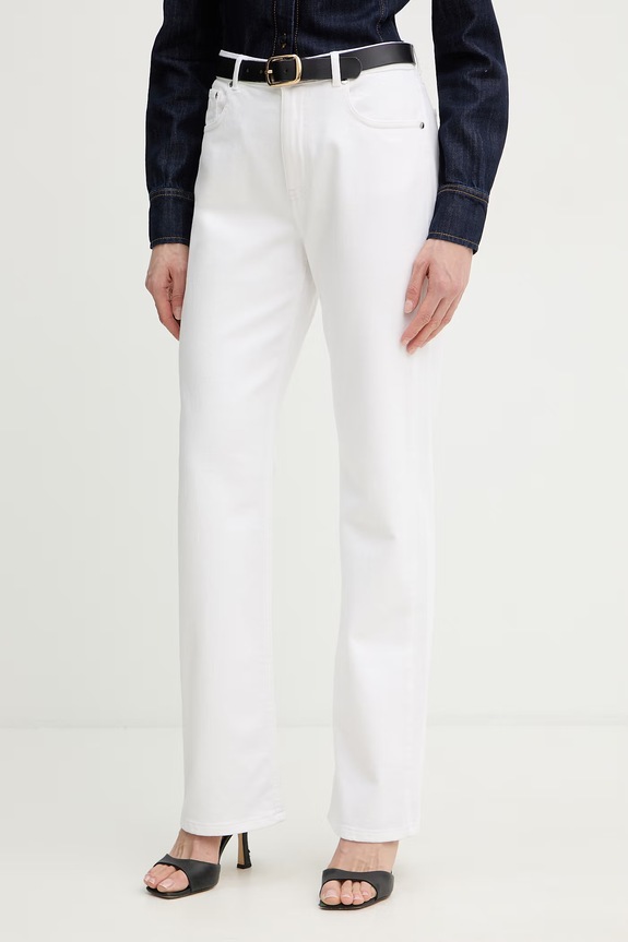 Trussardi jeansy straight damskie biały P7059000362N