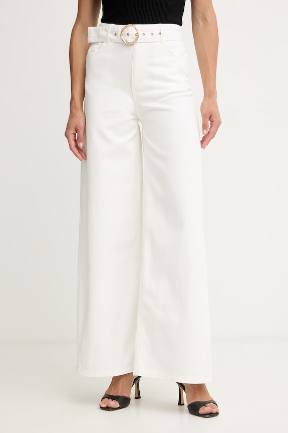 Twinset blugi wide leg feminini bej 261TT2470