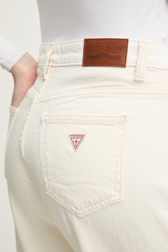 Guess Jeans jeans a gamba larga da donna beige W6GA2T.D6522