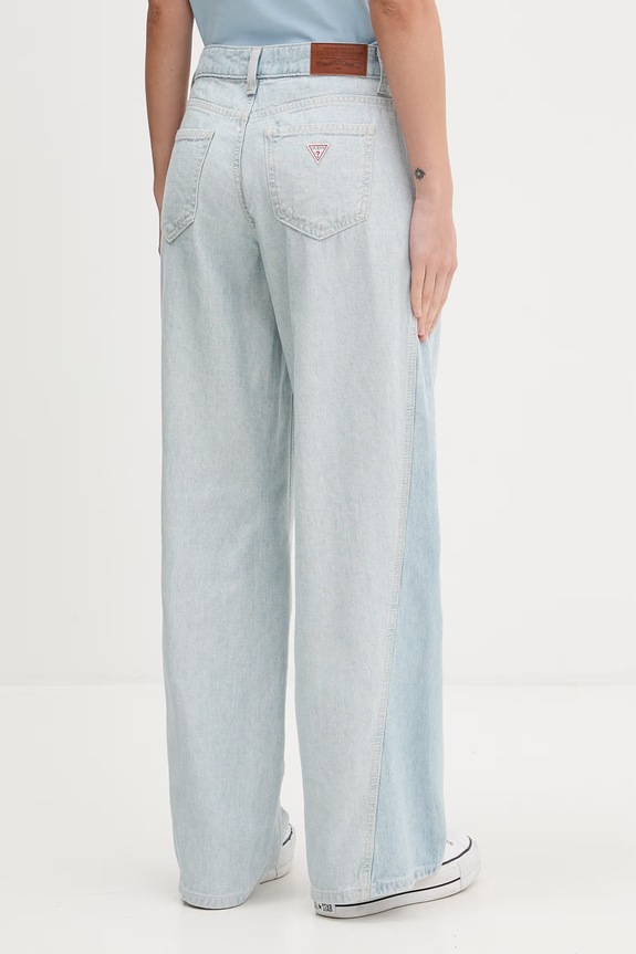 Oblečenie Guess Jeans rifle široké dámske W6GA2T.D6534 modrá
