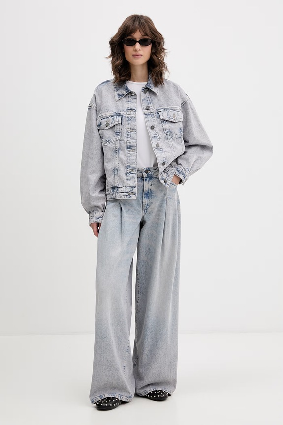 Guess Jeans φαρδιά τζιν γυναικεία W6GA2U.D5M57 μπλε SS26