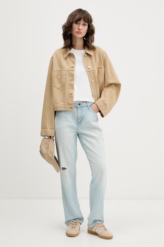 Guess Jeans blugi straight pentru femei W6GA98.D6533 albastru SS26