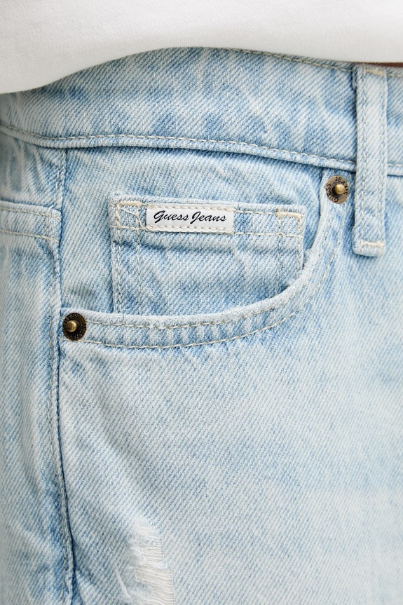 Guess Jeans blugi straight pentru femei W6GA98.D6533 albastru