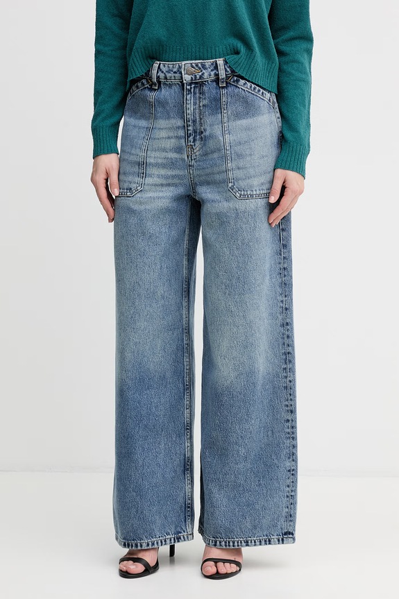 Sisley jeans a gamba larga da donna blu 44O9LE053