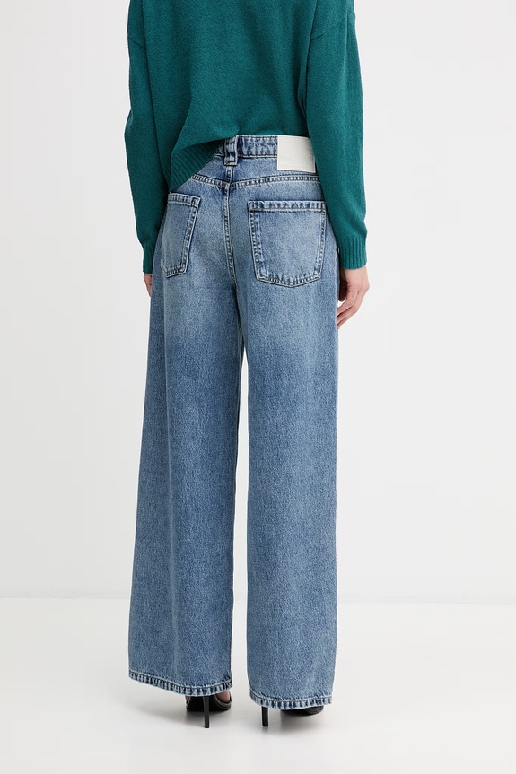Abbigliamento Sisley jeans a gamba larga da donna 44O9LE053 blu