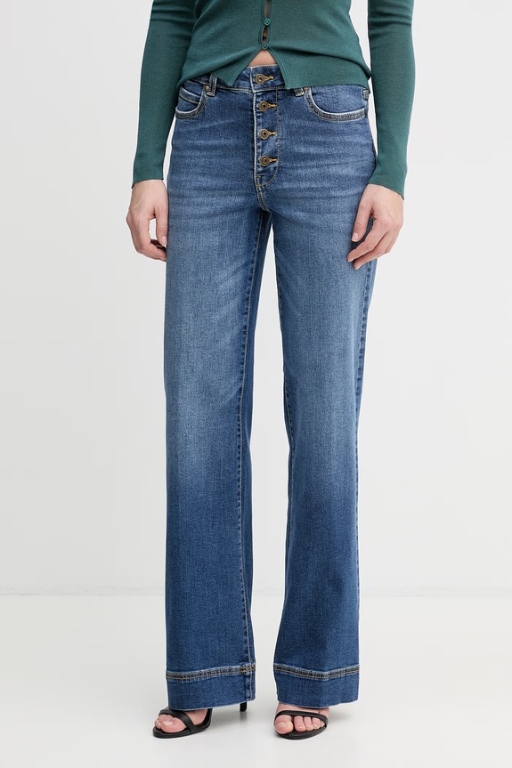 United Colors of Benetton Jeans a gamba larga da donna blu 4SRNDE02O