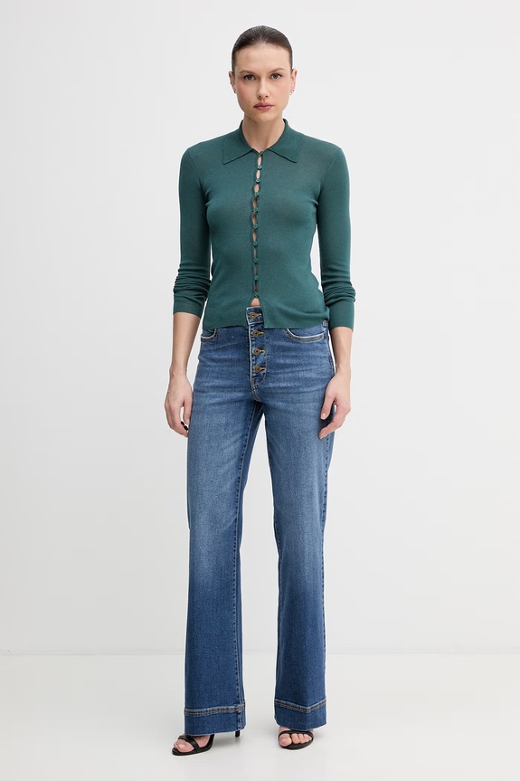 United Colors of Benetton Jeans a gamba larga da donna 4SRNDE02O blu SS26