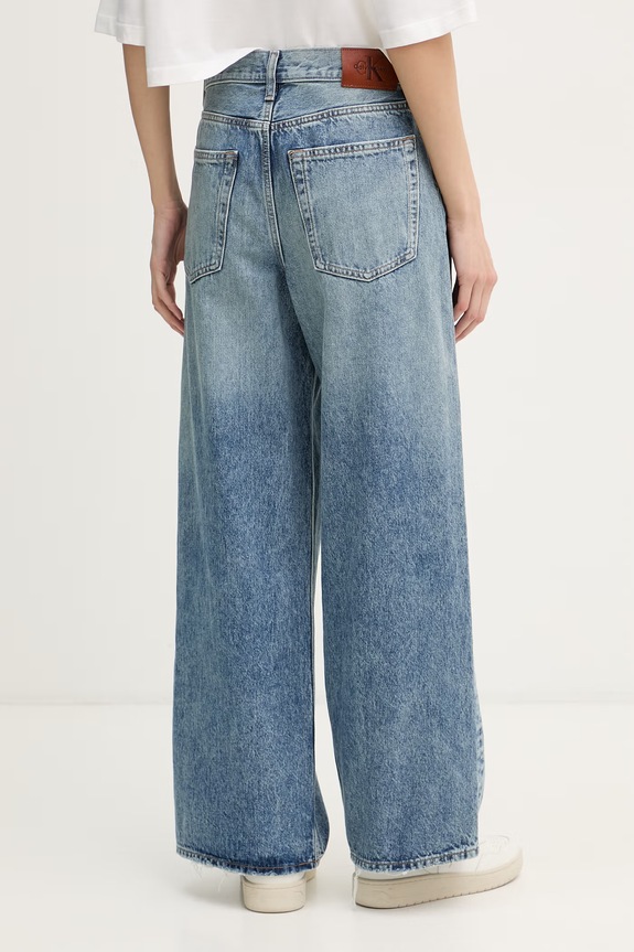 Oblečenie Calvin Klein Jeans rifle rovné dámske LV047F473G modrá