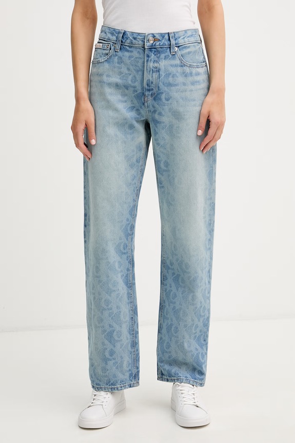 Calvin Klein Jeans straight kavbojke ženski modra LV047F678G