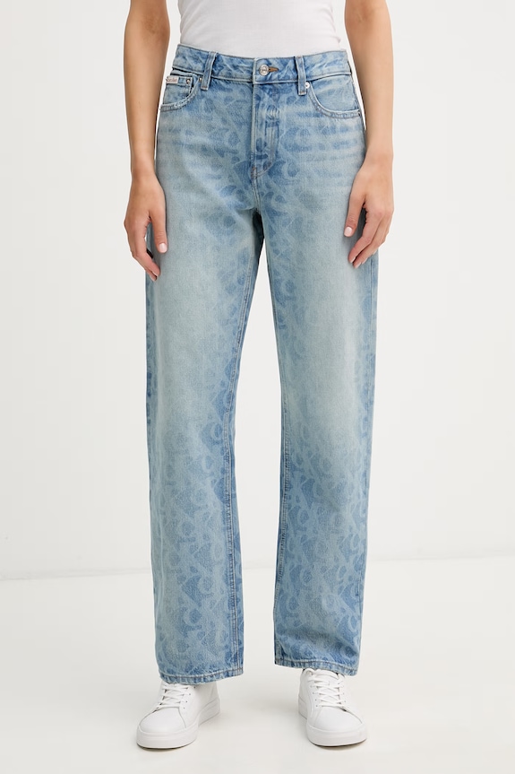 Calvin Klein Jeans straight kavbojke ženski modra LV047F678G