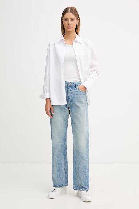 Calvin Klein Jeans straight kavbojke ženski LV047F678G modra SS26