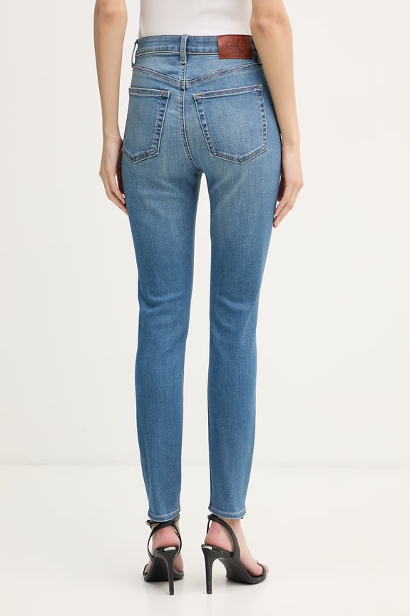 Oblečenie Calvin Klein Jeans rifle skinny dámske LV047F700G modrá
