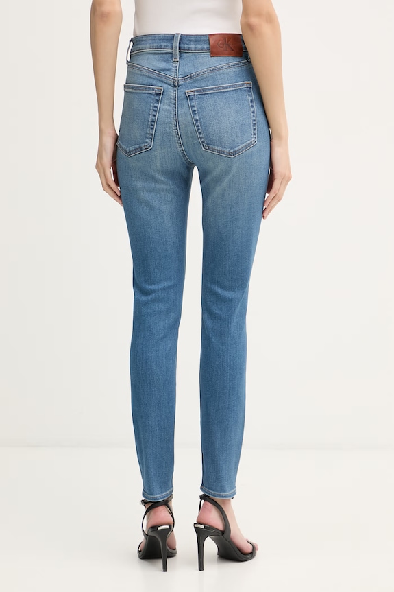 Oblečenie Calvin Klein Jeans rifle skinny dámske LV047F700G modrá